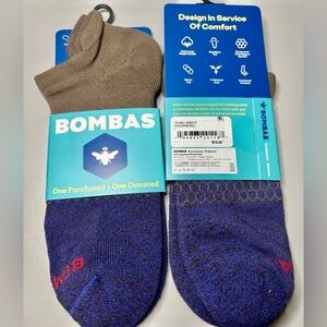 2 Pairs of Bombas Socks Ankle L